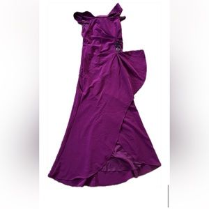 Plum purple dress with slit and gems Size 6